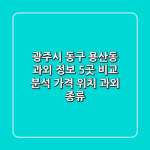 광주시 동구 용산동 과외 정보: 5곳 비교 분석 - 가격, 위치, 과외 종류
