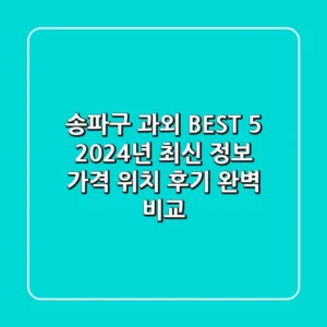 송파구 과외 BEST 5 - 2024년 최신 정보: 가격, 위치, 후기 완벽 비교