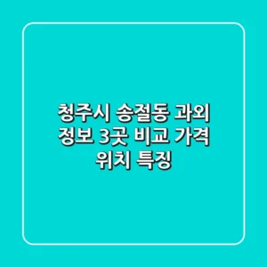 청주시 송절동 과외 정보: 3곳 비교 (가격, 위치, 특징)
