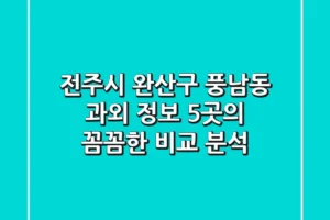 전주시 완산구 풍남동 과외 정보: 5곳의 꼼꼼한 비교 분석
