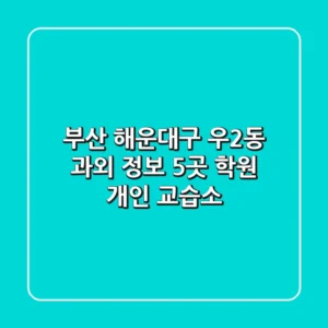 부산 해운대구 우2동 과외 정보: 5곳 학원, 개인 교습소