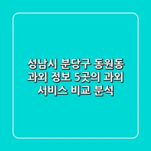 성남시 분당구 동원동 과외 정보: 5곳의 과외 서비스 비교 분석