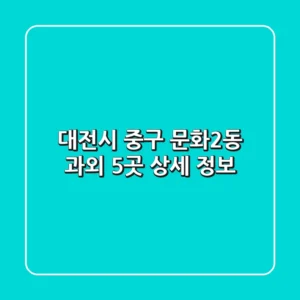 대전시 중구 문화2동 과외 5곳 상세 정보