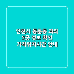 인천시 동춘동 과외 5곳 정보 확인 - 가격/위치/시간 안내