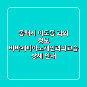동해시 이도동 과외 정보 - 비바체피아노개인과외교습 상세 안내