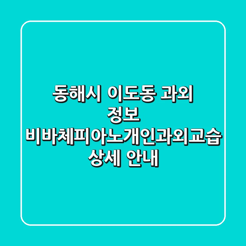 동해시 이도동 과외 정보 - 비바체피아노개인과외교습 상세 안내