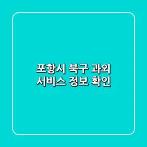 포항시 북구 과외 서비스 정보 확인