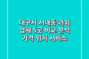 대구시 서내동 과외 업체 5곳 비교 분석 – 가격, 위치, 서비스