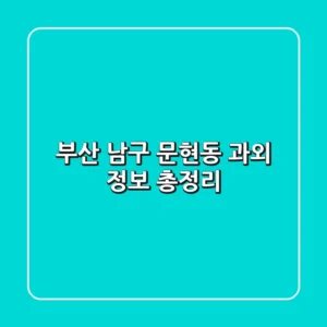 부산 남구 문현동 과외 정보 총정리