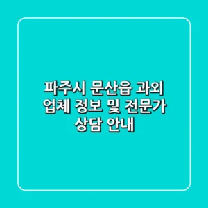 파주시 문산읍 과외 업체 정보 및 전문가 상담 안내