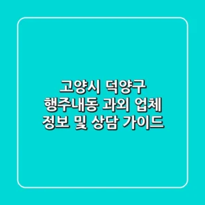 고양시 덕양구 행주내동 과외: 업체 정보 및 상담 가이드
