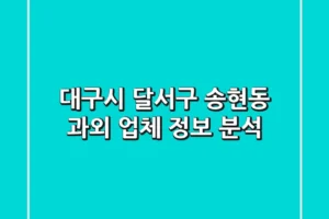 대구시 달서구 송현동 과외 업체 정보 분석