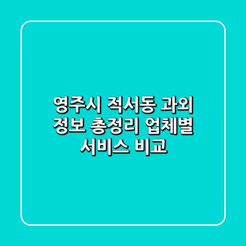 영주시 적서동 과외 정보 총정리 - 업체별 서비스 비교