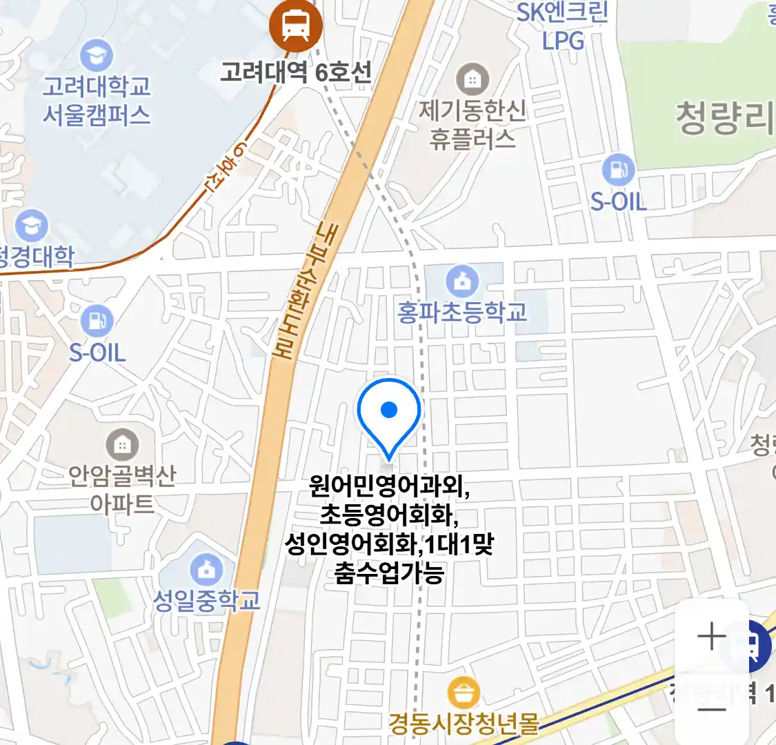 원어민영어과외,초등영어회화,성인영어회화,1대1맞춤수업가능 위치