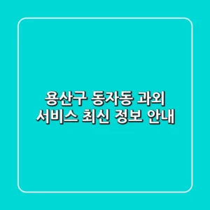 용산구 동자동 과외 서비스 최신 정보 안내