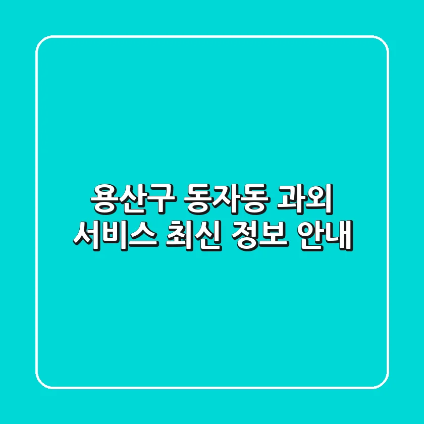 용산구 동자동 과외 서비스 최신 정보 안내