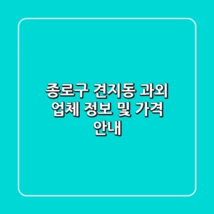 종로구 견지동 과외 업체 정보 및 가격 안내