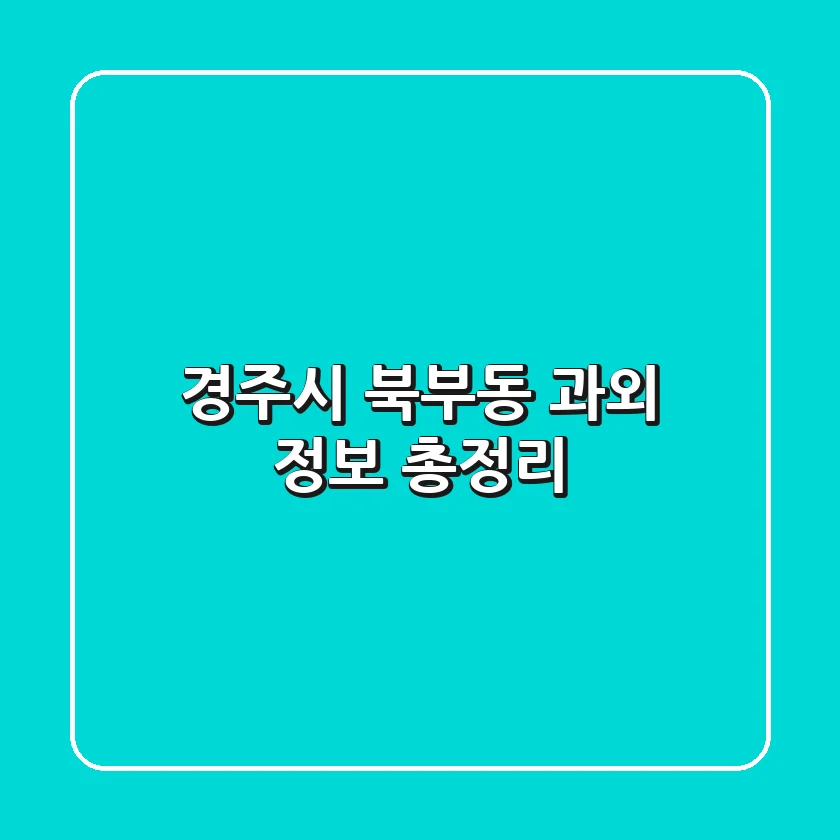 경주시 북부동 과외 정보 총정리