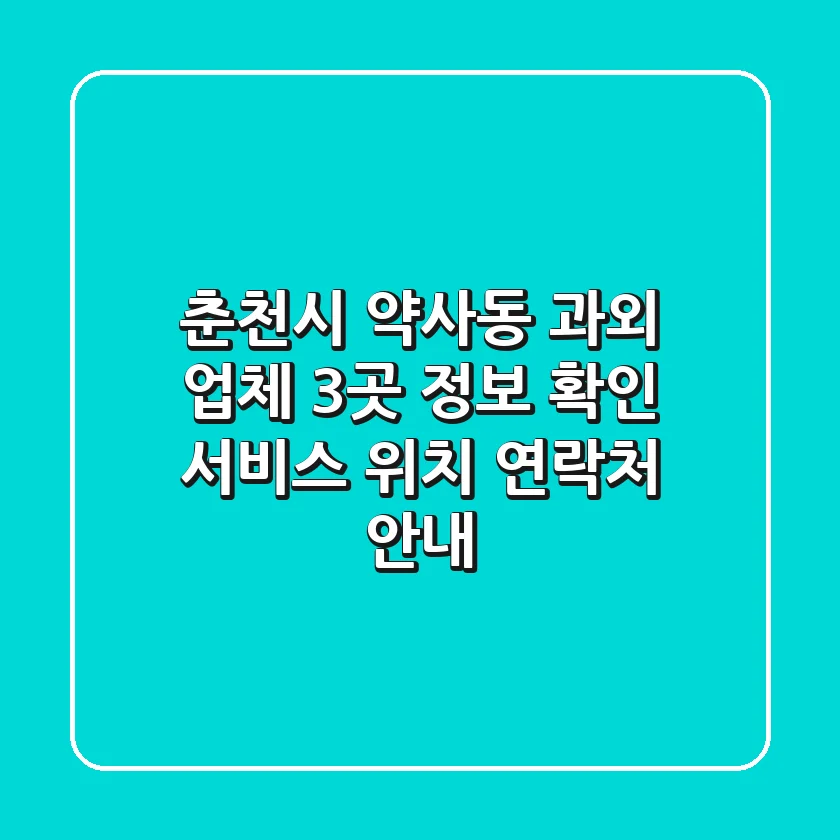 춘천시 약사동 과외 업체 3곳 정보 확인 - 서비스, 위치, 연락처 안내