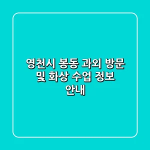 영천시 봉동 과외: 방문 및 화상 수업 정보 안내