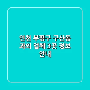 인천 부평구 구산동 과외 업체 3곳 정보 안내