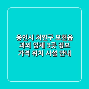 용인시 처인구 모현읍 과외 업체 3곳 정보 - 가격, 위치, 시설 안내