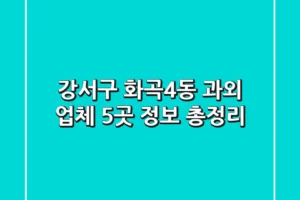 강서구 화곡4동 과외 업체 5곳 정보 총정리