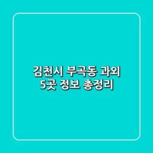 김천시 부곡동 과외 5곳 정보 총정리