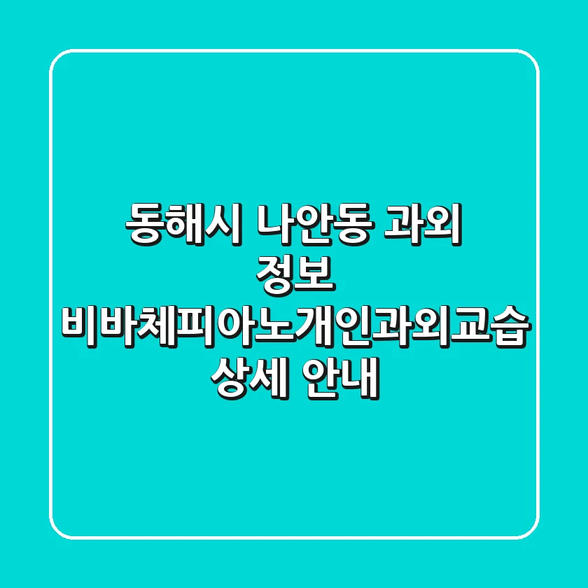 동해시 나안동 과외 정보 - 비바체피아노개인과외교습 상세 안내