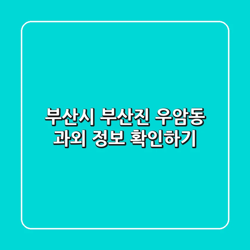 부산시 부산진 우암동 과외 정보 확인하기